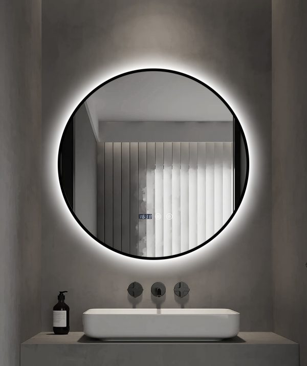 Oglinda LED 60cm Rama Neagra