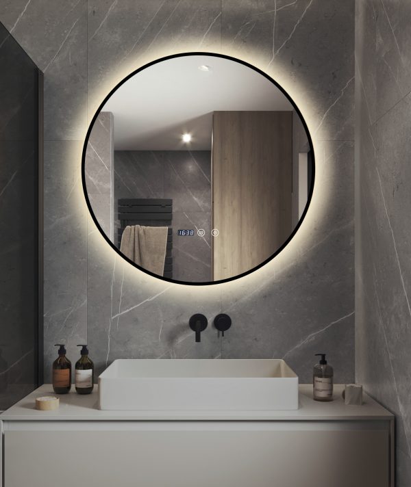 Oglinda LED 60cm Rama Neagra
