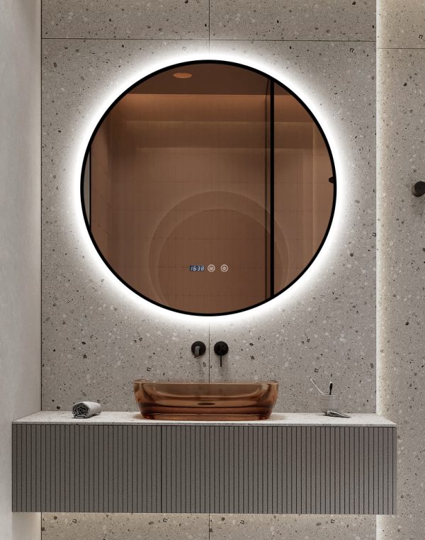 Oglinda LED 70cm Rama Neagra