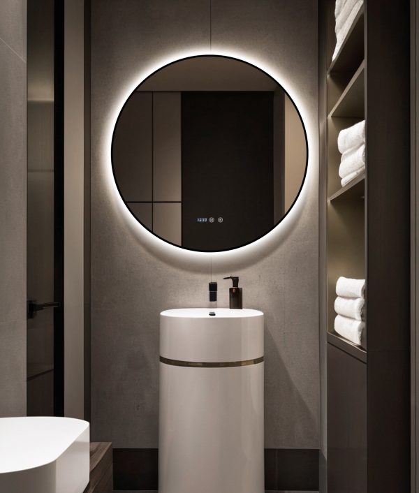 Oglinda LED 80cm Rama Neagra
