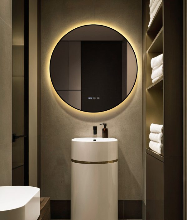 Oglinda LED 80cm Rama Neagra