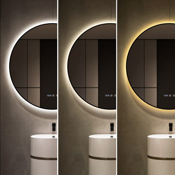 Oglinda LED 80cm Rama Neagra