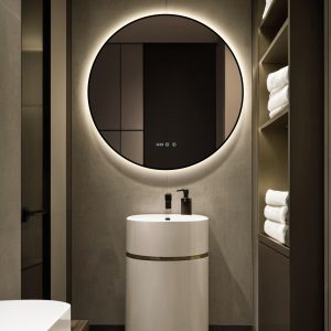 Oglinda LED 80cm Rama Neagra