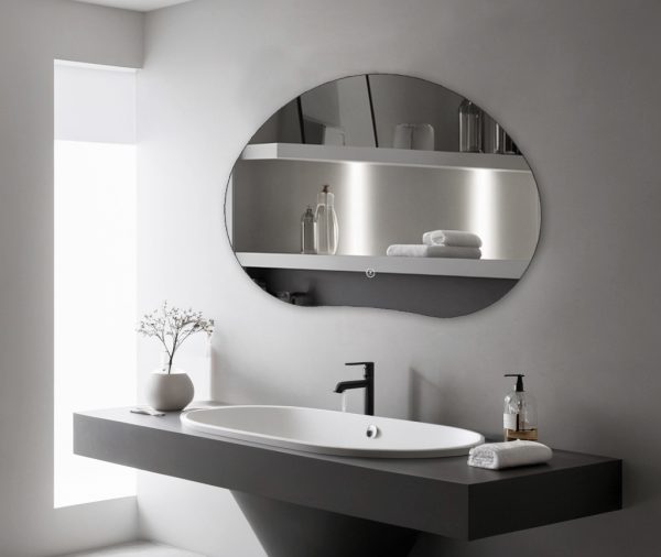 Oglinda LED 80x60cm Sticla Premium Anti-Aburire, 3 Lumini, Control Touch LLJ185 - imagine 3