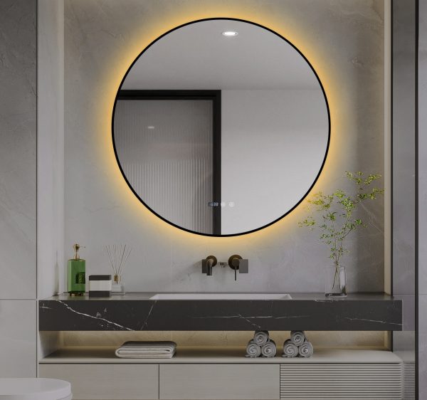 Oglinda LED 90cm Rama Neagra