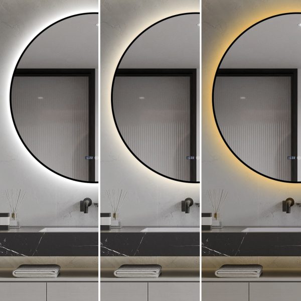 Oglinda LED 90cm Rama Neagra