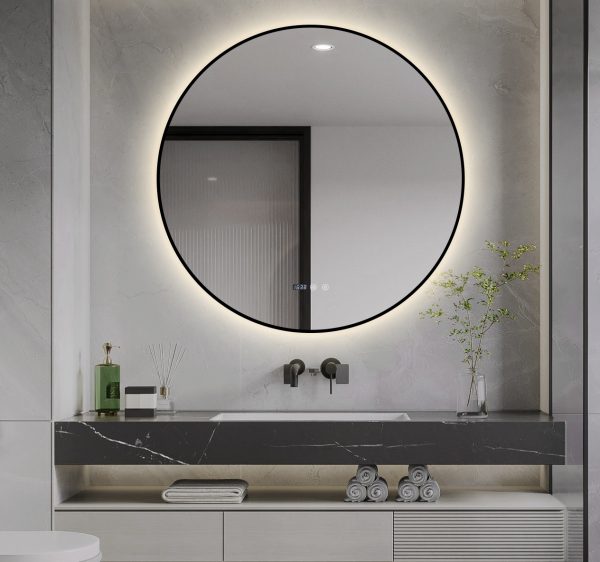 Oglinda LED 90cm Rama Neagra