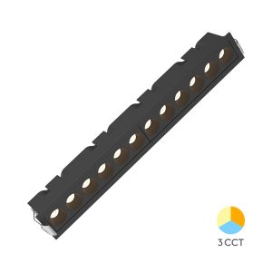 Spot LED Incastrabil 18W Linex Negru CCT, Lumina Calda, Natural, Rece