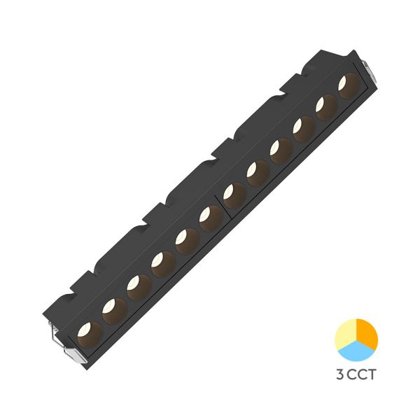 Spot LED Incastrabil 18W Linex Negru CCT, Lumina Calda, Natural, Rece