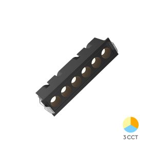 Spot LED Incastrabil 9W Linex Negru CCT, Lumina Calda, Natural, Rece