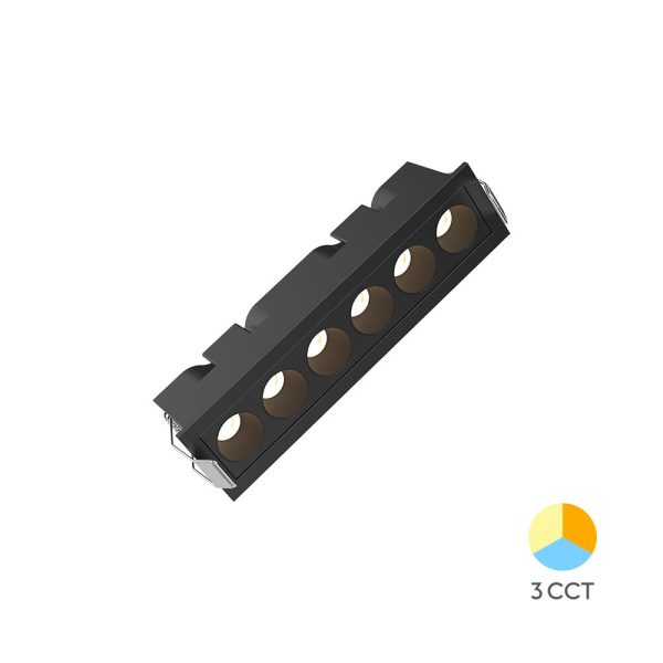 Spot LED Incastrabil 9W Linex Negru CCT, Lumina Calda, Natural, Rece