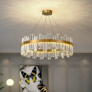 Candelabru LED 100W Cristal K9, 3 Functii Lumina, Telecomanda, LL98347-600