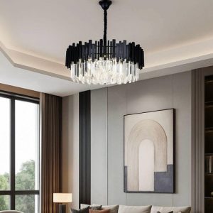 Candelabru Cristal K9 Negru 6xE27 LL3211-500
