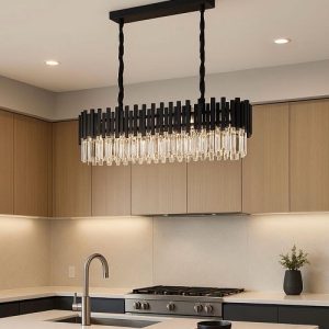 Candelabru Cristal K9 Negru 8xE27 LL3211-800x300