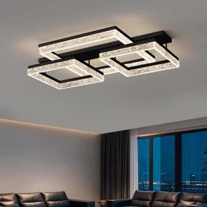 Lustra LED 114W IceGrid Square, 3 Tipuri Lumina, Telecomanda, LLG5410