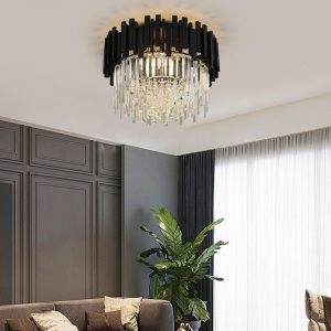 Candelabru Nocturne Black, Cristal K9, 30cm Diametru LL1306BK