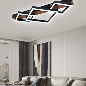 Lustra LED 100W Long Square, 3 Functii Lumina, Telecomanda, LLG4211