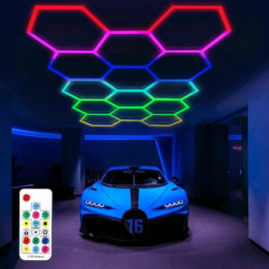 Set 14 Hexagoane LED Honeycomb RGB Digitale, Telecomanda